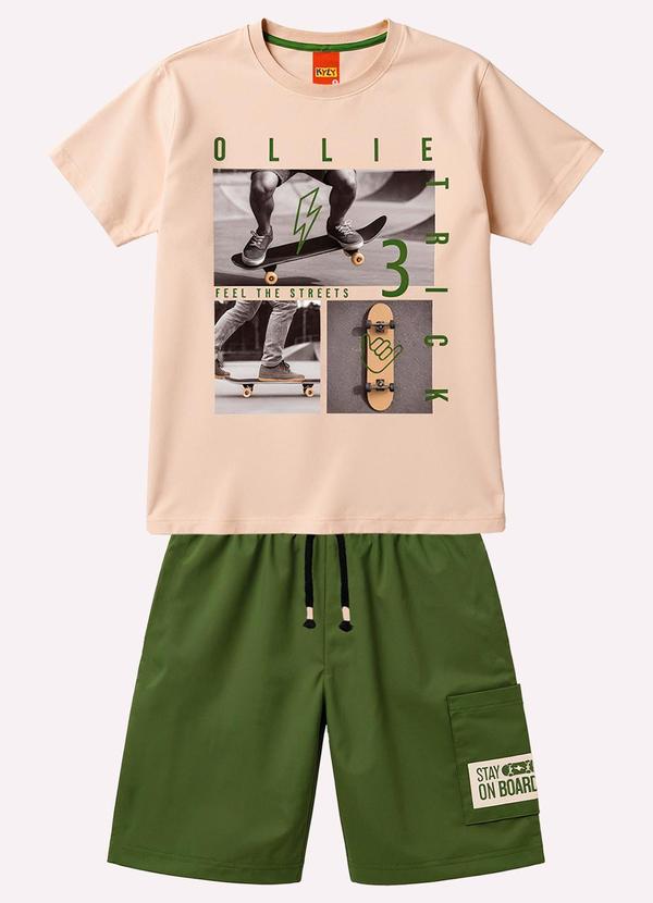 Conjunto Infantil Menino Skate Bege