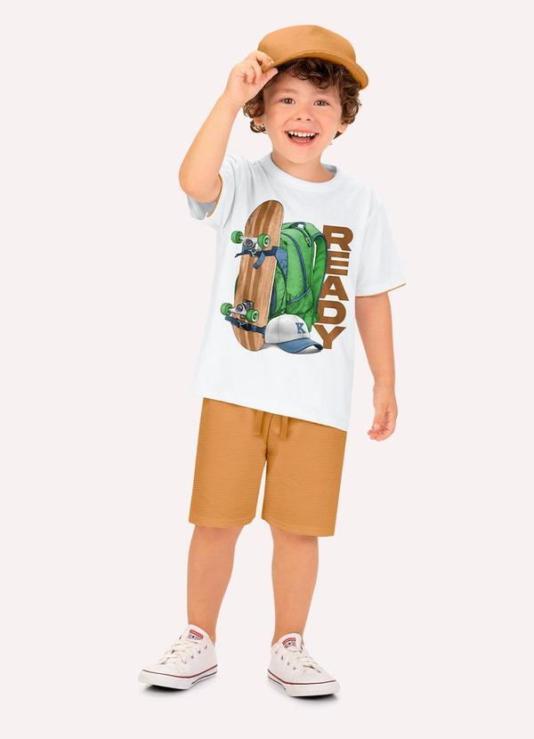 Vista 2 Conjunto Infantil Menino Skate Branco Kyly Kyly