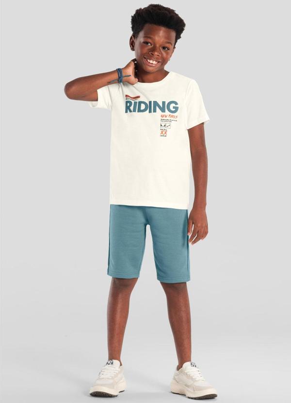 Vista 2 Conjunto Infantil Menino Skate em Puff Natural Brandili Brandili