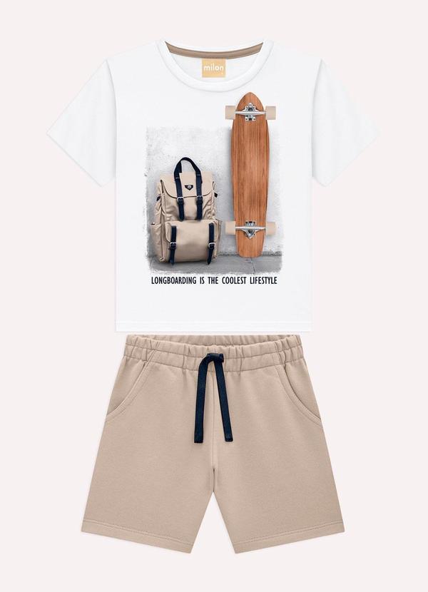 Vista 2 Conjunto Infantil Menino Skate Milon Branco Milon