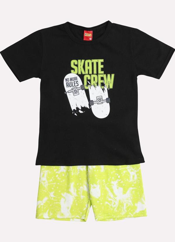Vista 2 Conjunto Infantil Menino Skate Preto Kyly Kyly