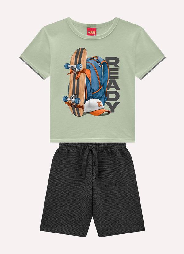 Vista 2 Conjunto Infantil Menino Skate Verde Brandili Brandili