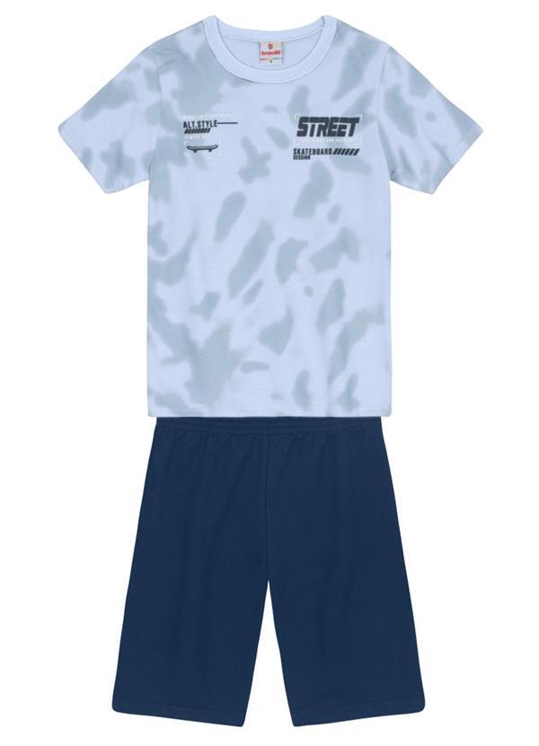 Vista 2 Conjunto Infantil Menino Skatista Azul Brandili Brandili