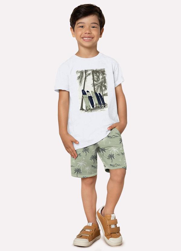 Vista 2 Conjunto Infantil Menino Surf Branco Milon Milon