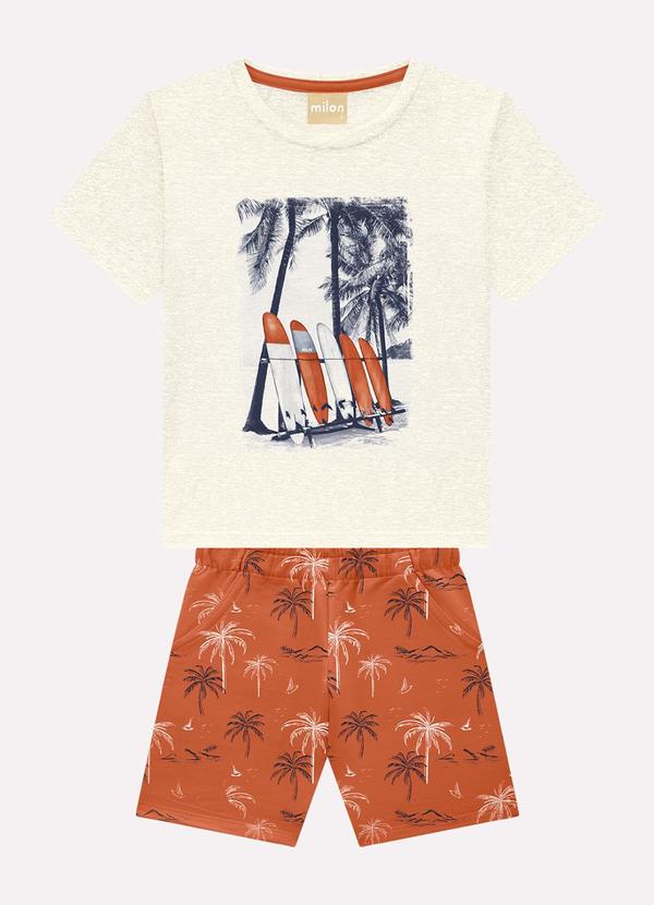Vista 2 Conjunto Infantil Menino Surf Laranja Milon Milon