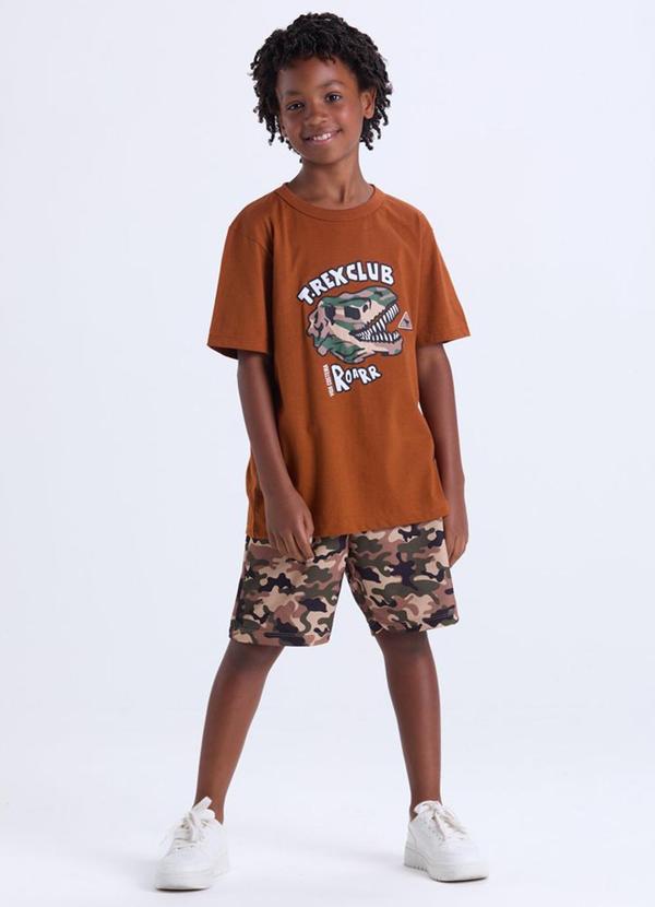 Vista 2 Conjunto Infantil Menino T-Rex Club Caramelo VIDA COSTEIRA VIDA COSTEIRA