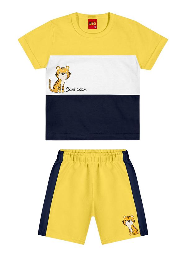 Vista 2 Conjunto Infantil Menino Tigre Amarelo Kyly Kyly