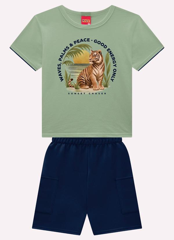 Conjunto Infantil Menino Tigre Verde