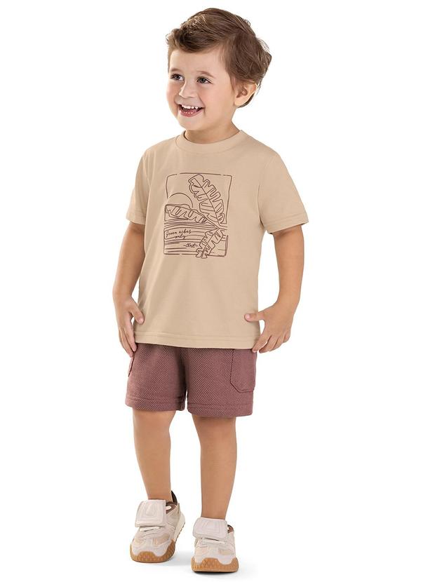 Conjunto Infantil Menino Tropical Puff Marrom