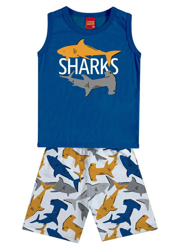 Conjunto Infantil Menino Tubarão Azul