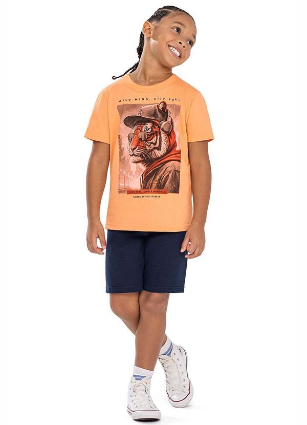Conjunto Infantil Menino Urbano Estampado Laranja