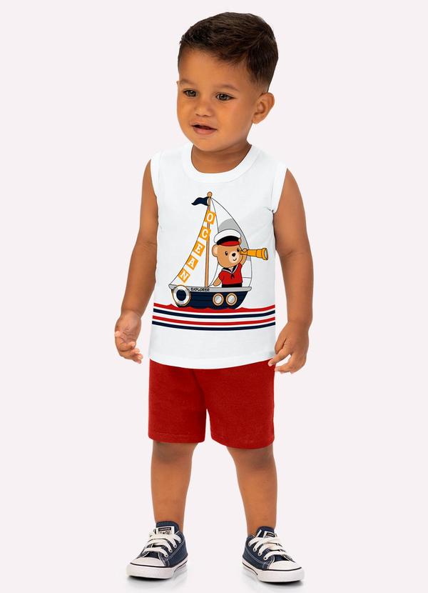 Conjunto Infantil Menino Ursinho Branco