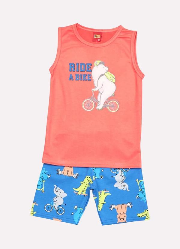 Conjunto Infantil Menino Ursinho Laranja
