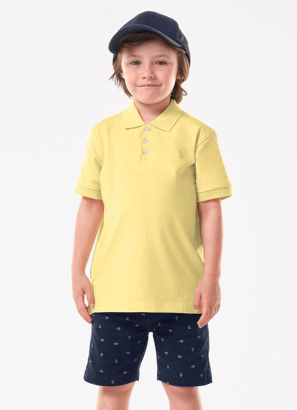 Conjunto Infantil Polo com Bermuda Amarelo