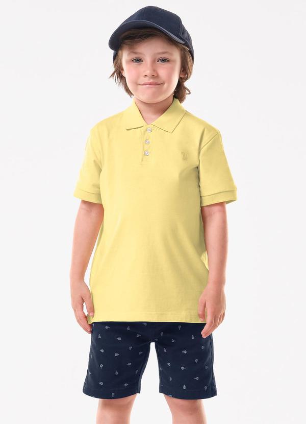 Conjunto Infantil Polo com Bermuda Amarelo