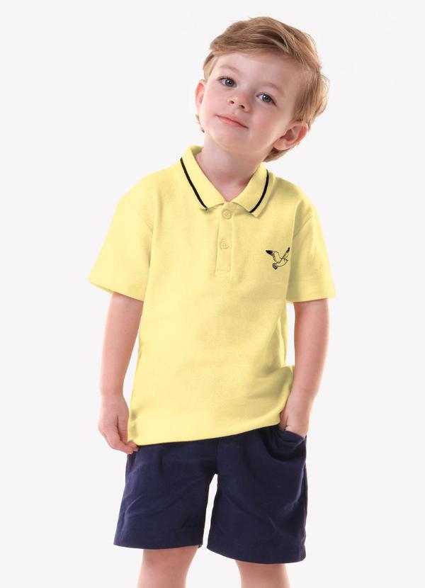 Conjunto Infantil Polo com Bermuda Amarelo