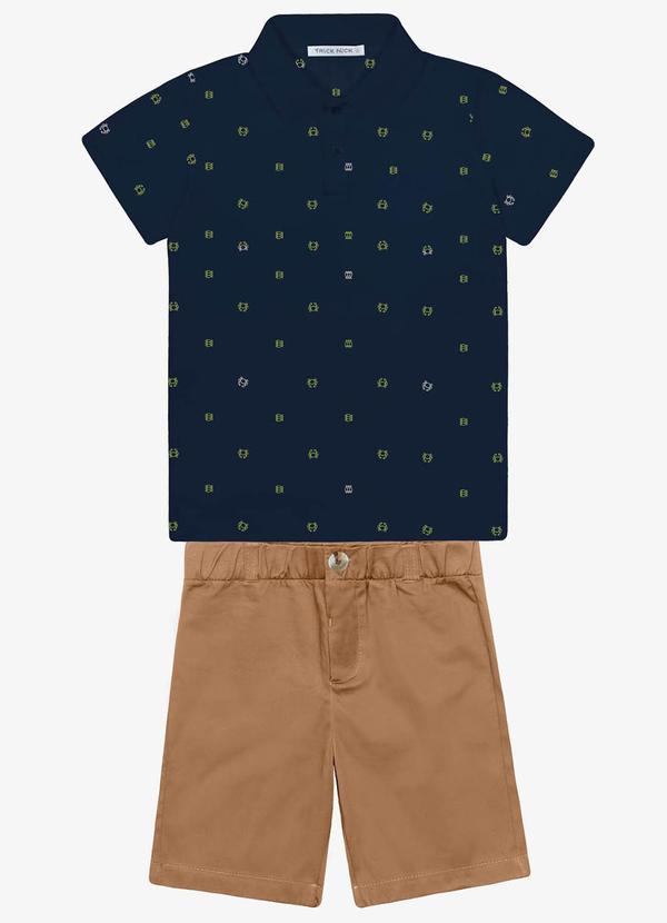Conjunto Infantil Polo com Bermuda Azul