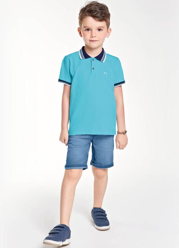 Conjunto Infantil Polo com Bermuda Azul