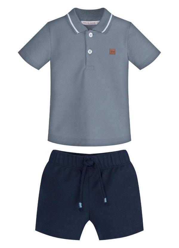 Conjunto Infantil Polo com Bermuda Azul