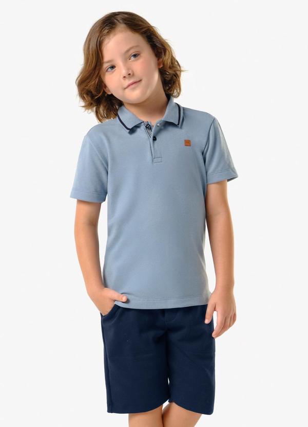 Conjunto Infantil Polo com Bermuda Azul