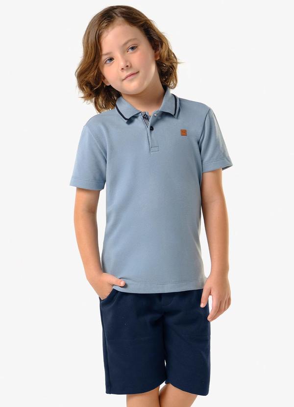 Conjunto Infantil Polo com Bermuda Azul