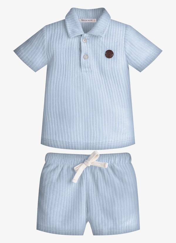 Conjunto Infantil Polo com Bermuda Azul