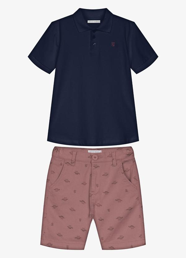 Conjunto Infantil Polo com Bermuda Azul