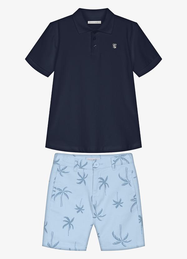 Conjunto Infantil Polo com Bermuda Azul