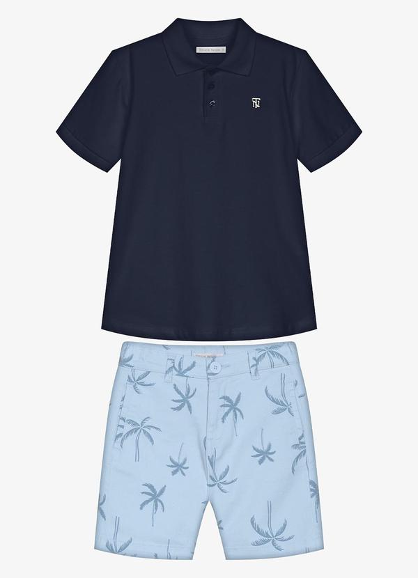 Conjunto Infantil Polo com Bermuda Azul