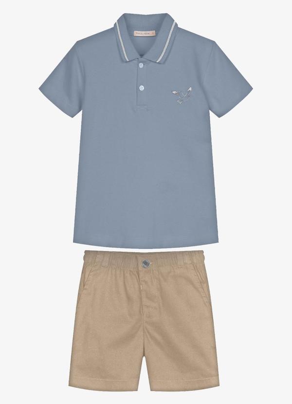 Conjunto Infantil Polo com Bermuda Azul