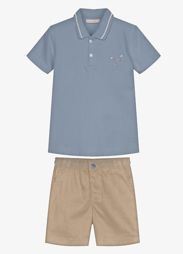Conjunto Infantil Polo com Bermuda Azul