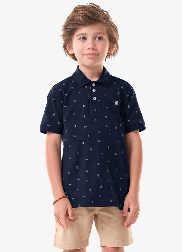 Conjunto Infantil Polo com Bermuda Azul