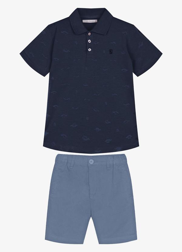 Conjunto Infantil Polo com Bermuda Azul