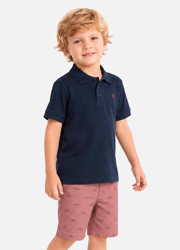Conjunto Infantil Polo com Bermuda Azul