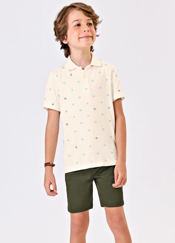Vista 2 Conjunto Infantil Polo com Bermuda Bege Trick Nick Trick Nick
