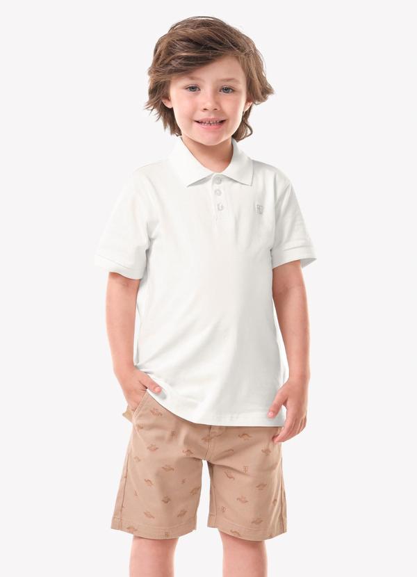 Conjunto Infantil Polo com Bermuda Bege