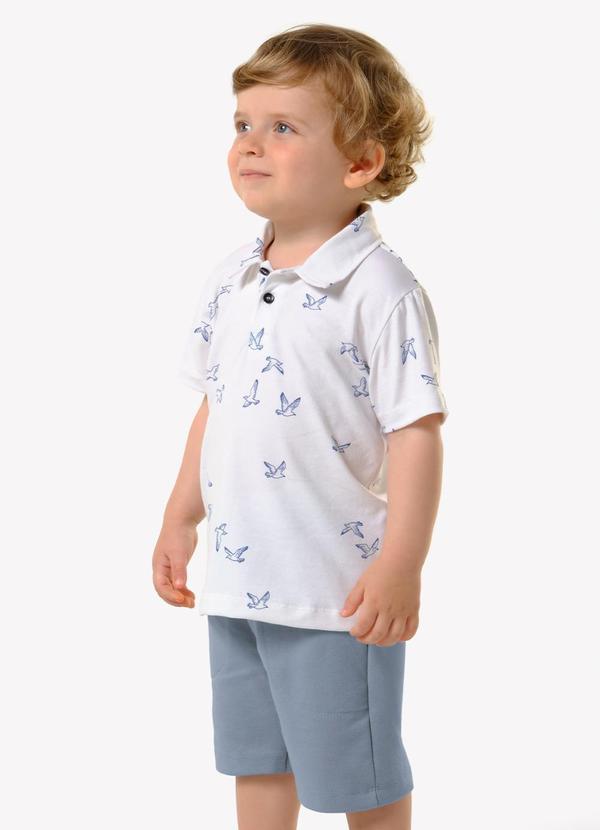 Conjunto Infantil Polo com Bermuda Branco