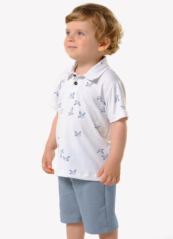 Conjunto Infantil Polo com Bermuda Branco