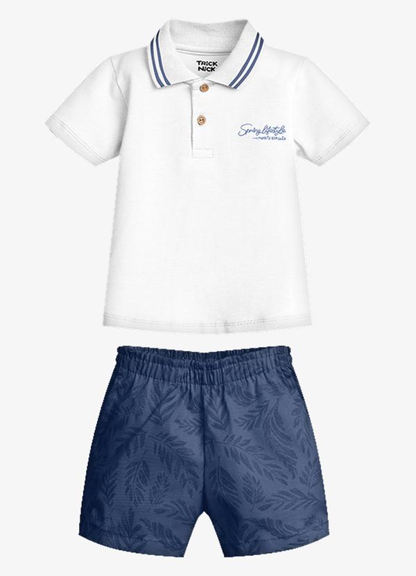 Conjunto Infantil Polo com Bermuda Branco