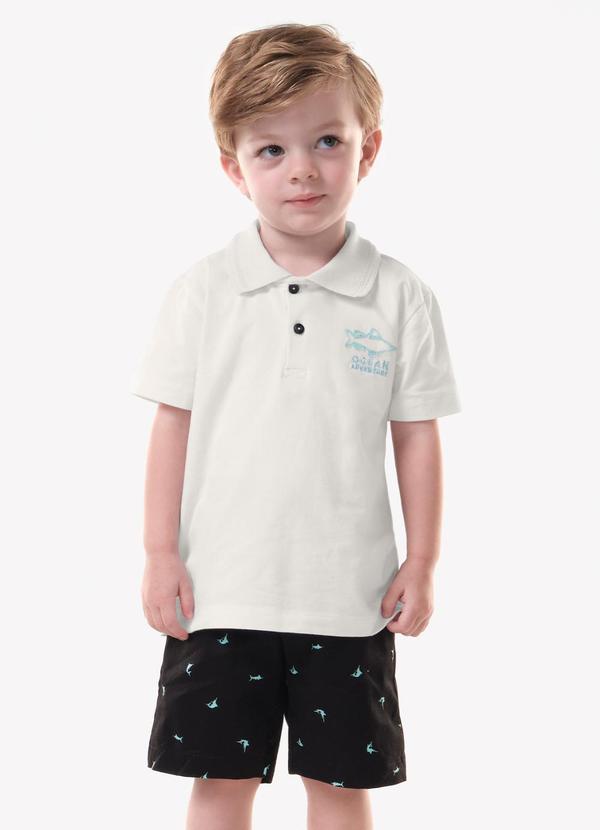Conjunto Infantil Polo com Bermuda Branco