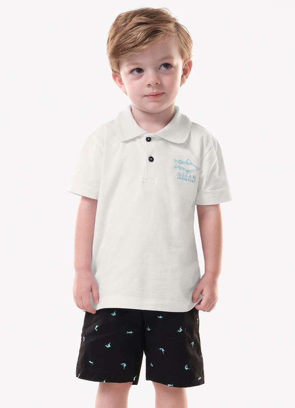 Conjunto Infantil Polo com Bermuda Branco