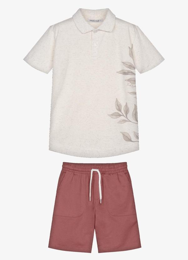 Conjunto Infantil Polo com Bermuda Laranja