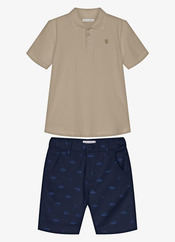 Conjunto Infantil Polo com Bermuda Marrom