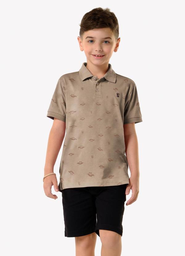 Conjunto Infantil Polo com Bermuda Marrom