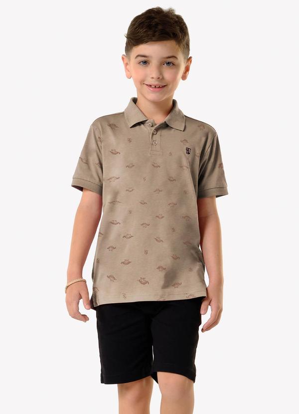 Conjunto Infantil Polo com Bermuda Marrom