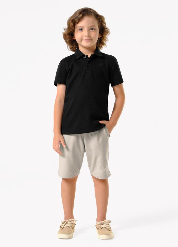 Conjunto Infantil Polo com Bermuda Preto