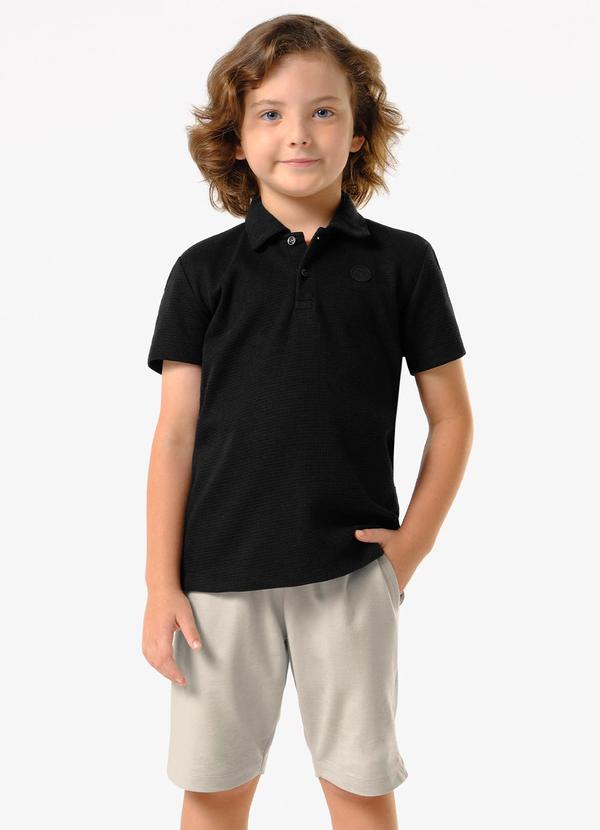 Conjunto Infantil Polo com Bermuda Preto