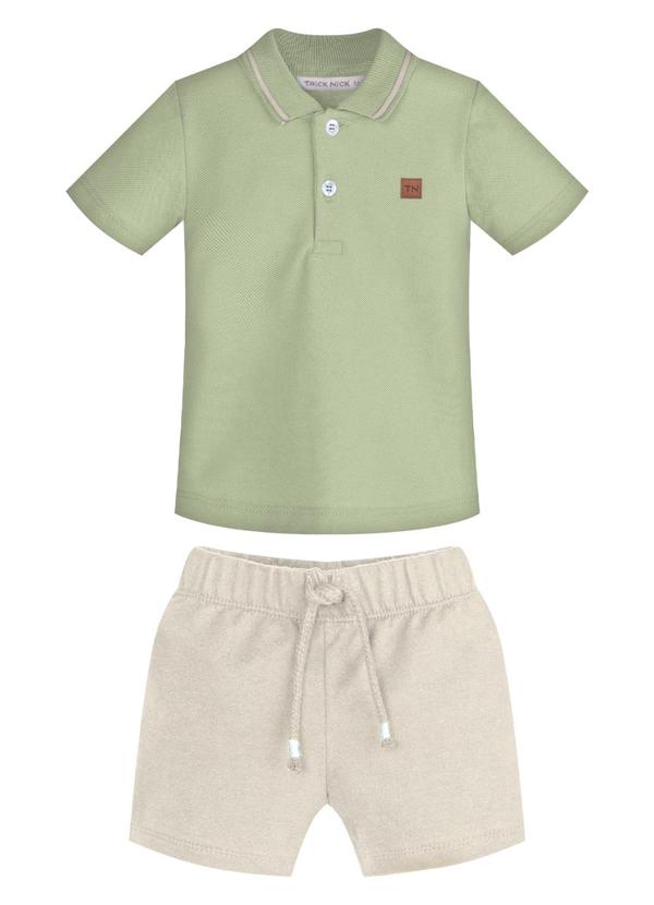 Conjunto Infantil Polo com Bermuda Verde