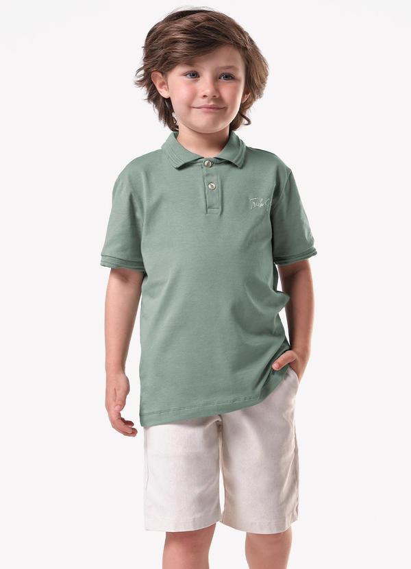 Conjunto Infantil Polo com Bermuda Verde