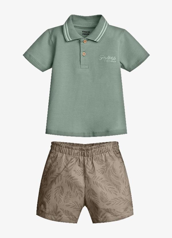 Conjunto Infantil Polo com Bermuda Verde